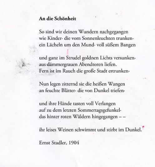 An die Schönheit Bundestag Gedicht