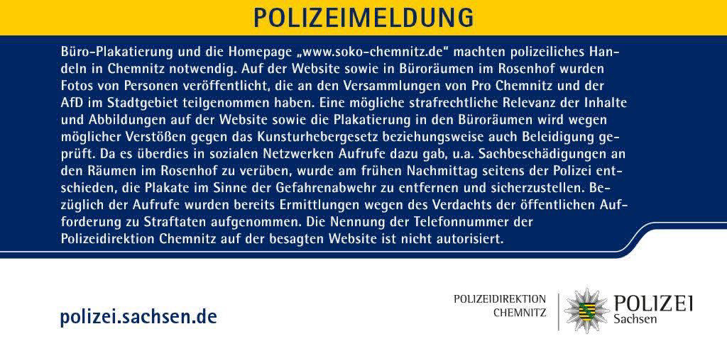 Polizeimeldung. chemnitz rechtsextremismus, rechtsextreme chemnitz