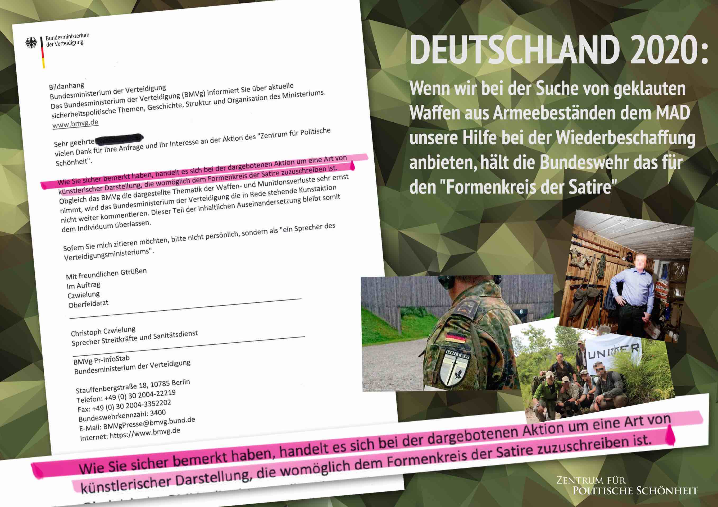 Deutschland 2020: Verschwundene Waffen aus Armeebeständen.