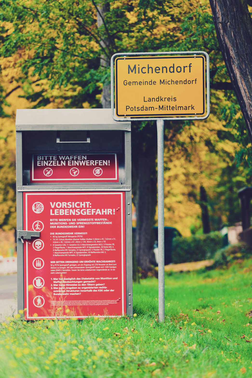 Michendorf, Landkreis Potsdam-Mittelmark: Verschwundene Waffen.