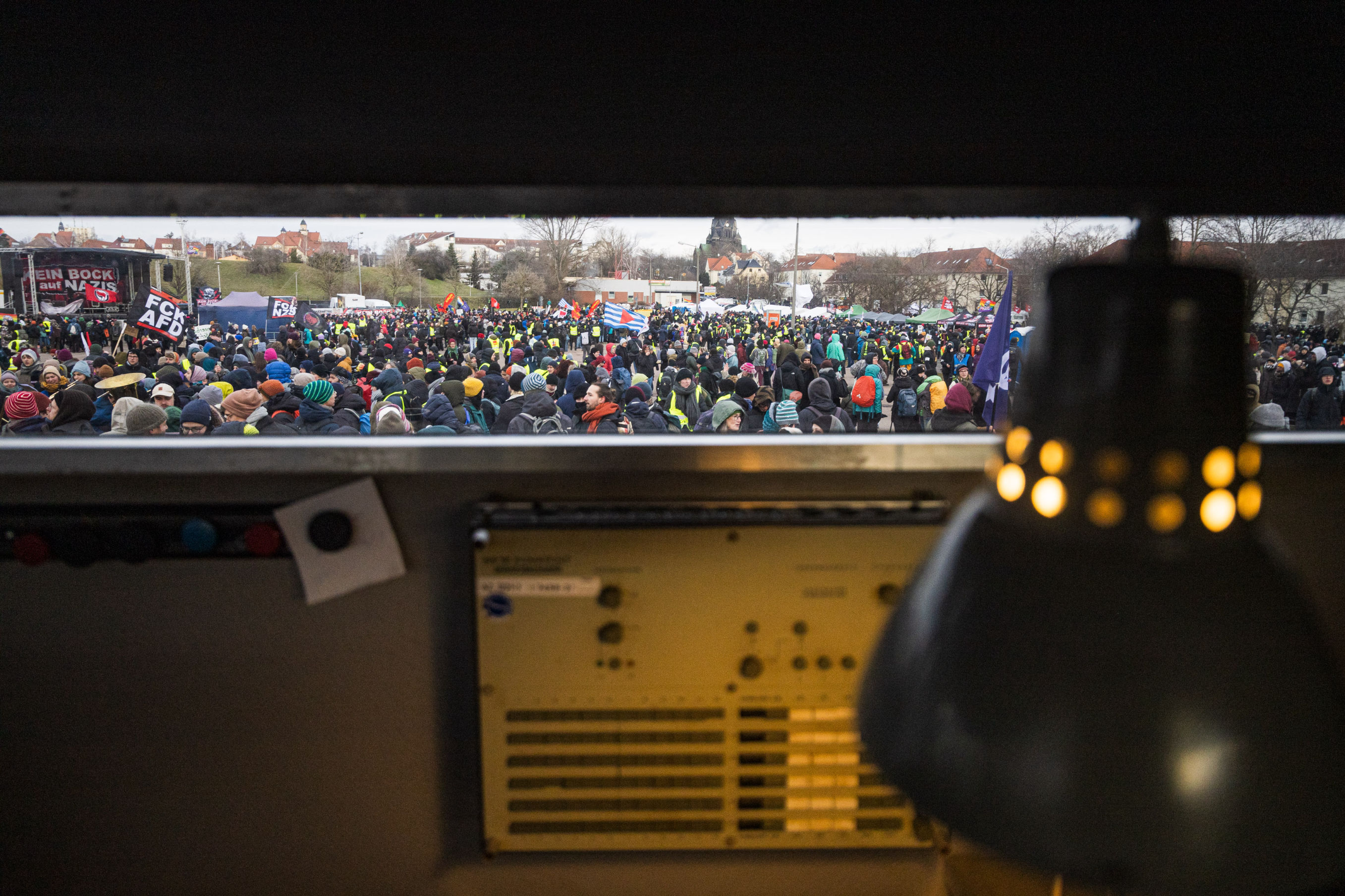 Der Adenauer SRP+ in Riesa auf der Demo gegen den AfD Parteitag